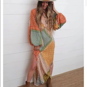 Jen's Pirate Booty Orange and Green Maxi Dress